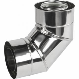 Kolano kwasoodporne podwójna ścianka 80x125/90 Turbo II Prodmax