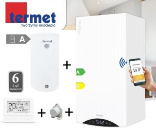 Zestaw Gold Plus 25 z zasobnikiem 120L  regulatorem  i czujnikiem Termet