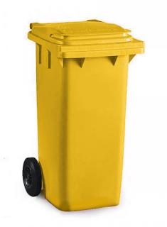 2-kołowy pojemnik na odpady 120L EKO Żółty