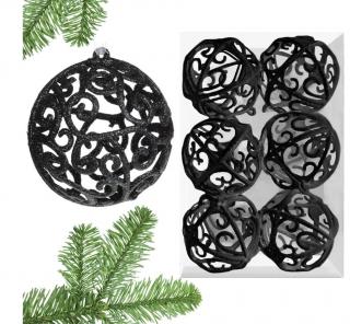 BOMBKI CHOINKOWE ZESTAW BLACK 6SZT KL-21X25 czarne
