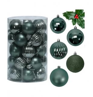 BOMBKI CHOINKOWE ZIELONE 34 SZT SYSD1688-027 GREEN