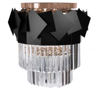 LAMPA SUFITOWA APP1309-C PLAFON KRYSZTAŁOWA CZARNA
