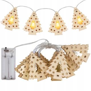 Lampki choinkowe choinki  Girlanda LED drewniane CD009