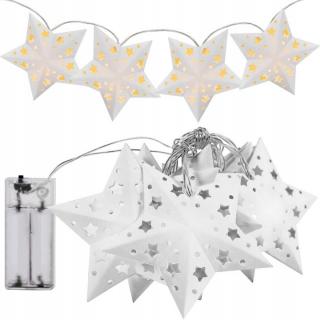 Lampki choinkowe Girlanda LED papierowe gwiazdki  CD008