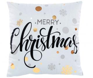 Poszewka na poduszkę świąteczną BC05 white merry christmas