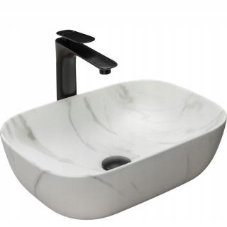 Umywalka Rea Belinda Marble Matt- nablatowa 46x32cm