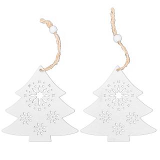 ZESTAW NA CHOINKĘ DREWNIANE CHOINKI 15 cm 300878 2szt.
