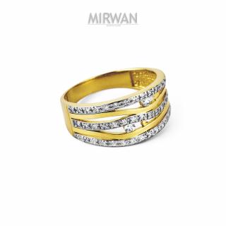Piękny złoty pierścionek wielokamieniowy MIRWAN.PL