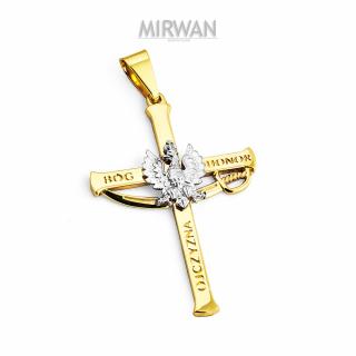 Złoty krzyżyk Bóg Honor Ojczyzna MIRWAN.PL
