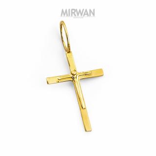 Złoty krzyżyk cały żółty z Jezusem MIRWAN.PL