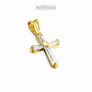 Złoty krzyżyk z kamieniami MIRWAN.PL