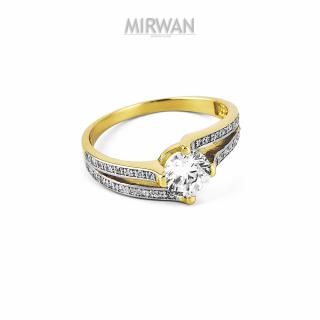 Złoty pierścionek bogate zaręczyny MIRWAN.PL