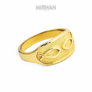 Złoty pierścionek chrześcijański rybki MIRWAN.PL