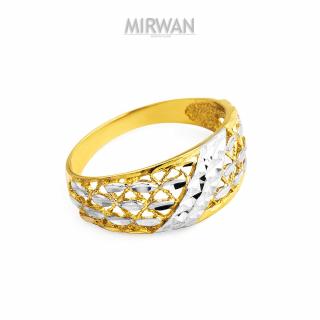 Złoty pierścionek diamentowany dwukolorowy MIRWAN.PL