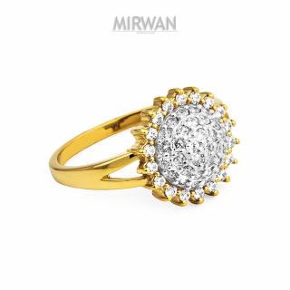 Złoty pierścionek duży kwiatek MIRWAN.PL