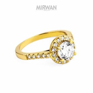 Złoty pierścionek klasyczny z okrągłym oczkiem MIRWAN.PL
