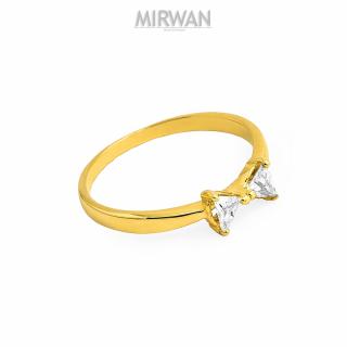 Złoty pierścionek kokardka z kamieniami MIRWAN.PL 2259