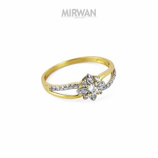 Złoty pierścionek kwiatek MIRWAN.PL