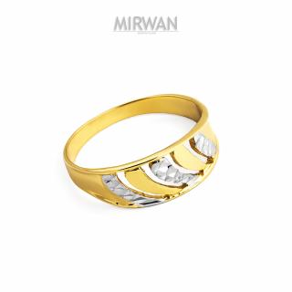 Złoty pierścionek nacinany dwukolorowy MIRWAN.PL