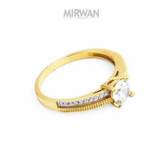 Złoty pierścionek nowoczesny zaręczynowy MIRWAN.PL