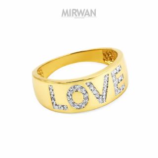 Złoty pierścionek obrączkowy Love MIRWAN.PL