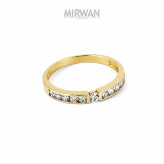 Złoty pierścionek obrączkowy z kamieniami MIRWAN.PL