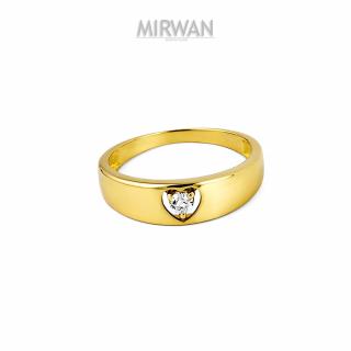 Złoty pierścionek obrączkowy z sercem MIRWAN.PL