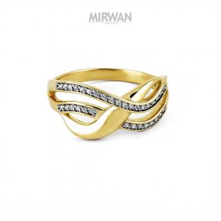 Złoty pierścionek plecionka MIRWAN.PL