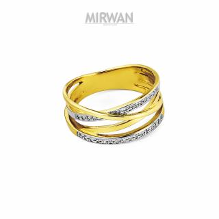 Złoty pierścionek przeplatanka MIRWAN.PL