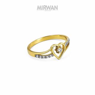 Złoty pierścionek przeplatanka z sercem MIRWAN.PL