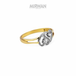 Złoty pierścionek serca dwa MIRWAN.PL