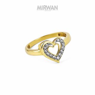 Złoty pierścionek serce MIRWAN.PL