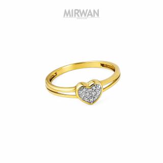 Złoty pierścionek serce wysadzany cyrkoniami MIRWAN.PL