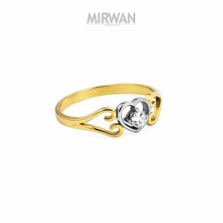 Złoty pierścionek serce z cyrkonią MIRWAN.PL