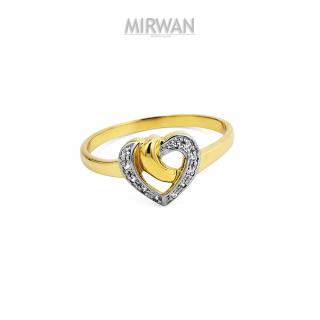 Złoty pierścionek serce z cyrkoniami MIRWAN.PL