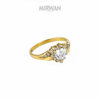 Złoty pierścionek serce z kamieniem MIRWAN.PL