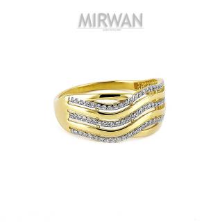 Złoty pierścionek szeroki fale MIRWAN.PL