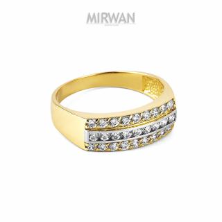 Złoty pierścionek trzyrzędowy MIRWAN.PL
