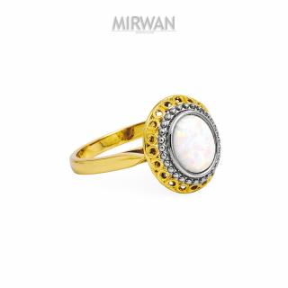Złoty pierścionek w koronkowej oprawie MIRWAN.PL