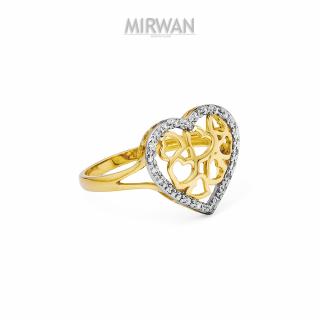Złoty pierścionek w kształcie serca MIRWAN.PL