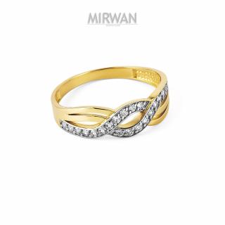 Złoty pierścionek warkocz MIRWAN.PL