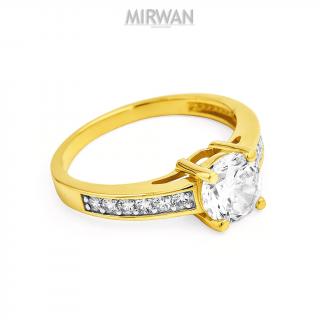 Złoty pierścionek z dużą cyrkonią Mirwan 2095
