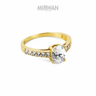 Złoty pierścionek z dużym oczkiem MIRWAN.PL