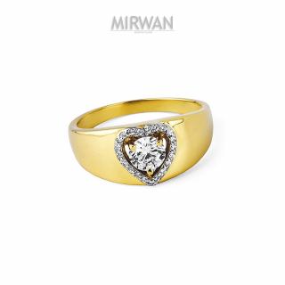 Złoty pierścionek z dużym sercem MIRWAN.PL
