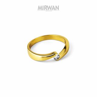 Złoty pierścionek z jednym oczkiem MIRWAN.PL