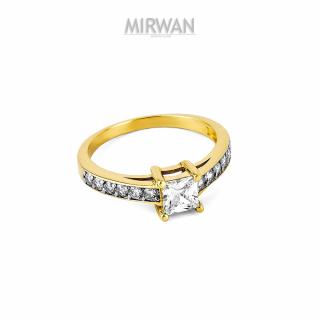 Złoty pierścionek z kamieniami na zaręczyny MIRWAN.PL