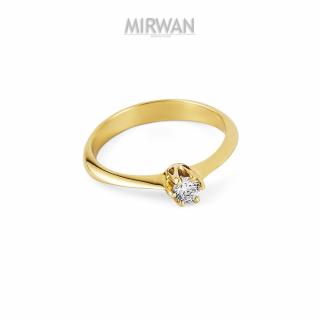 Złoty pierścionek z kamieniem w koronie MIRWAN.PL
