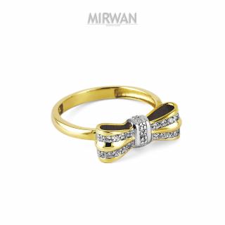Złoty pierścionek z kokardką MIRWAN.PL