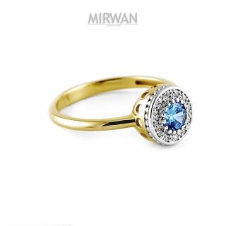 Złoty pierścionek z lazurkiem MIRWAN.PL