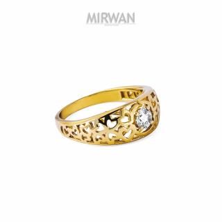 Złoty pierścionek z oklającymi sercami MIRWAN.PL